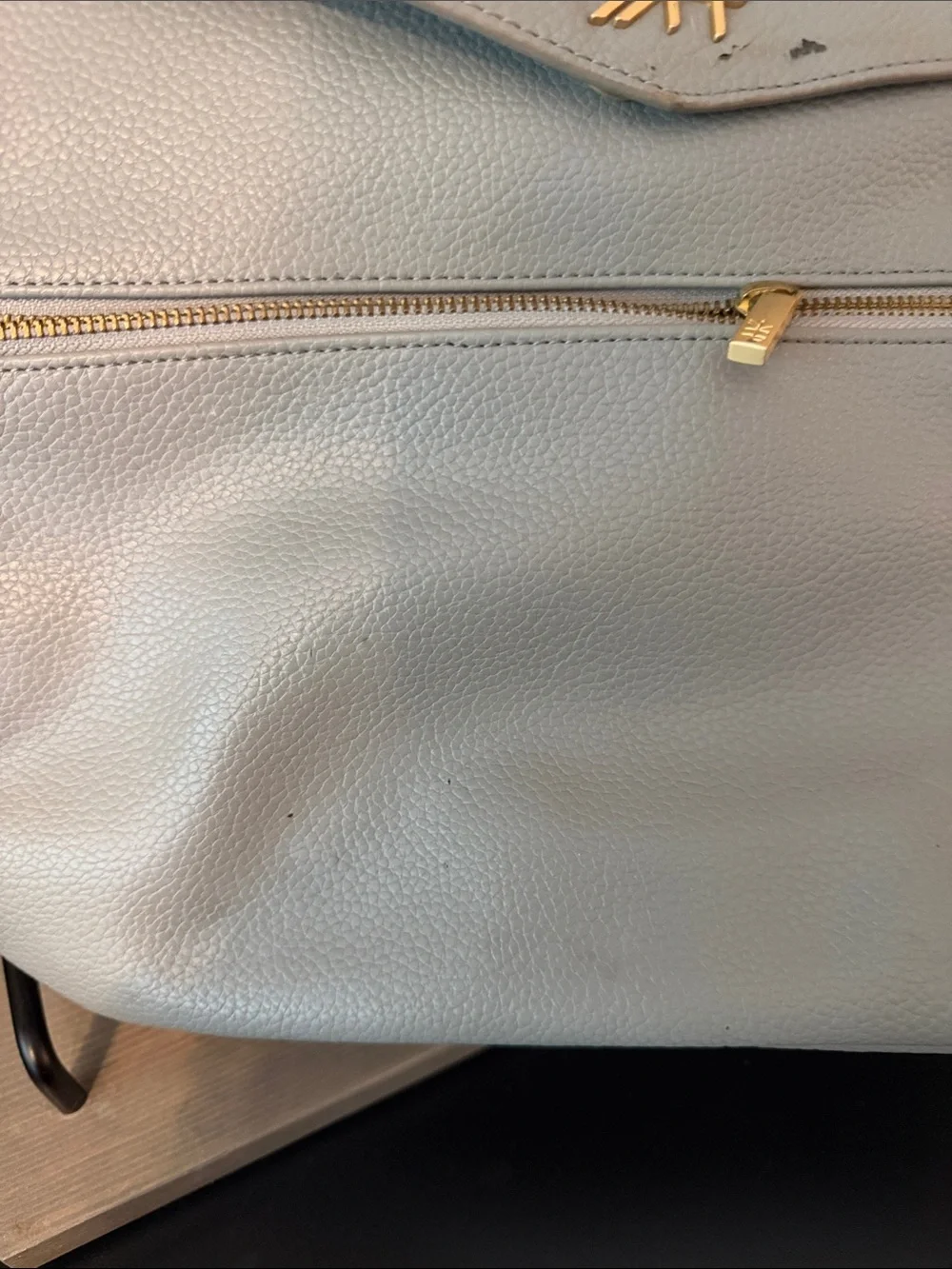 Freshly Picked Pebbled Leather Grey Backpack Diaper Bag
